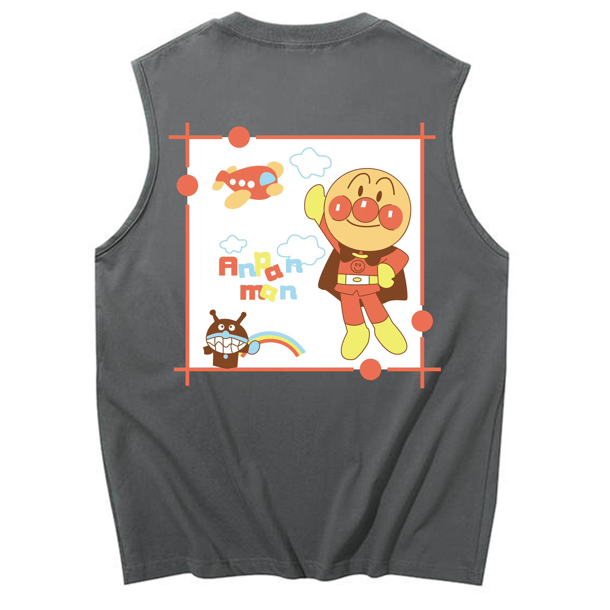 （画像用） アンパンマン Anpanman コットン100％タンクトップ（背面プリント）